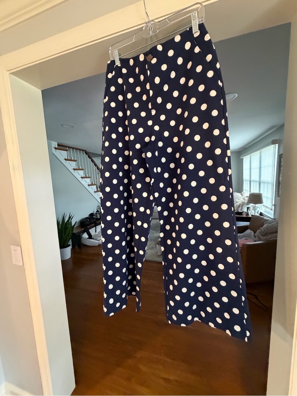 Target Navy and White Polka Dot Wide-Leg Pants